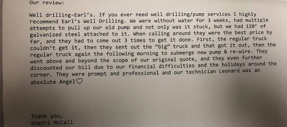 Earl's Well Drilling & Pump Service - project or facility photo 2 of 5